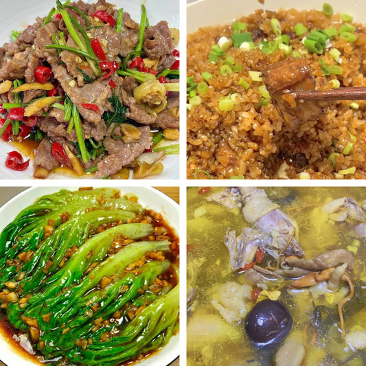 7月9日周四（A餐）无辣不欢：藤椒牛肉🌶️     糯香排骨     白灼生菜     土鸡菌菇汤