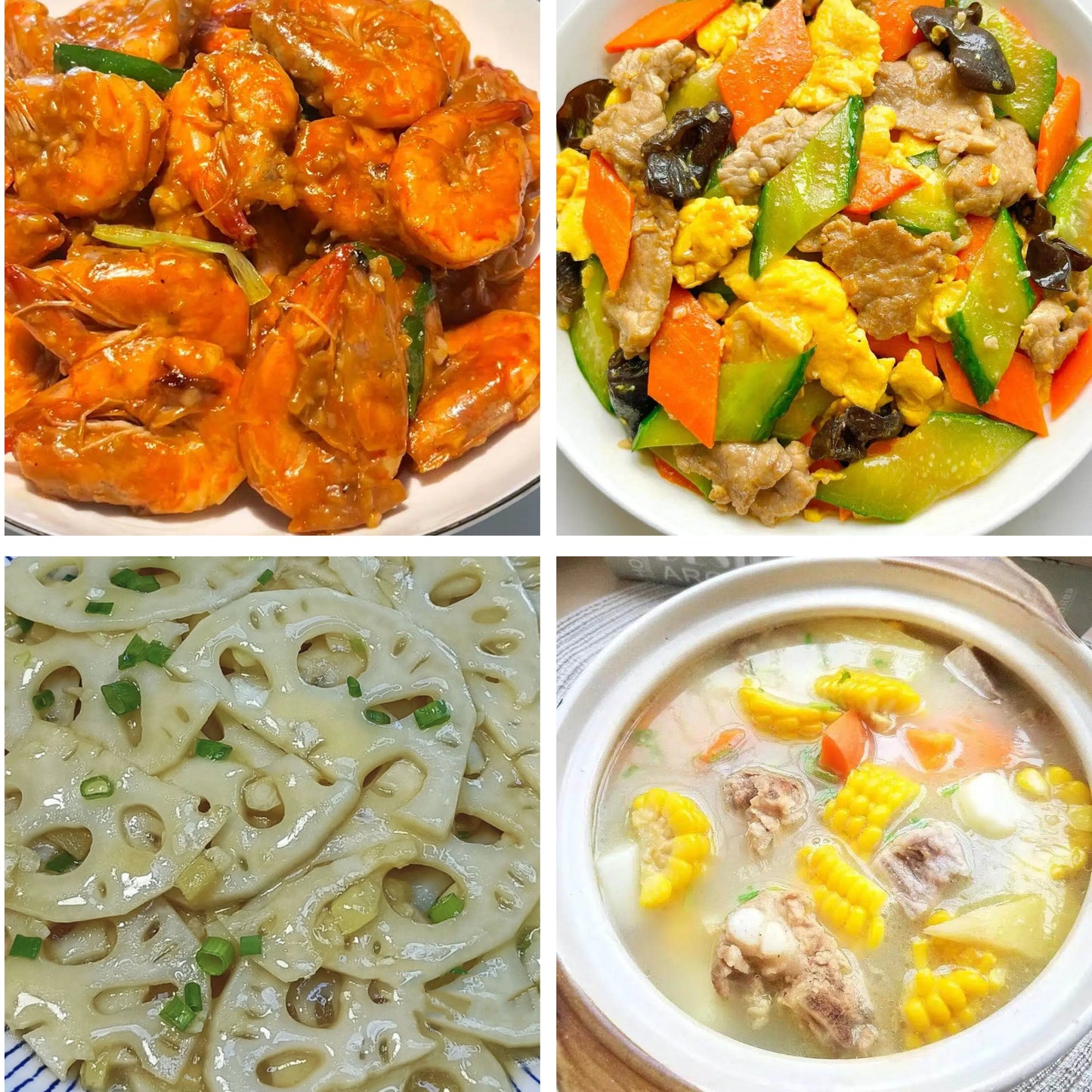 6月12日周五（A餐）无辣不欢：咖喱虾🌶️    木须肉    清炒藕片    玉米红萝卜排骨汤