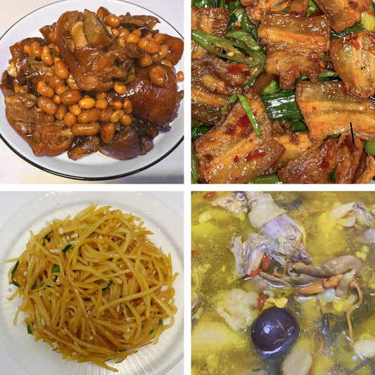 8月6日周四（A餐）无辣不欢：美容猪手焖花生    川式回锅肉🌶️     醋溜土豆丝    土鸡菌菇汤