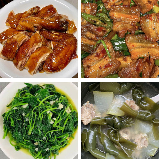 5月13日周三（A餐）无辣不欢：易佰招牌豉油鸡     干锅回锅肉🌶️    上汤红薯叶    海带龙骨汤