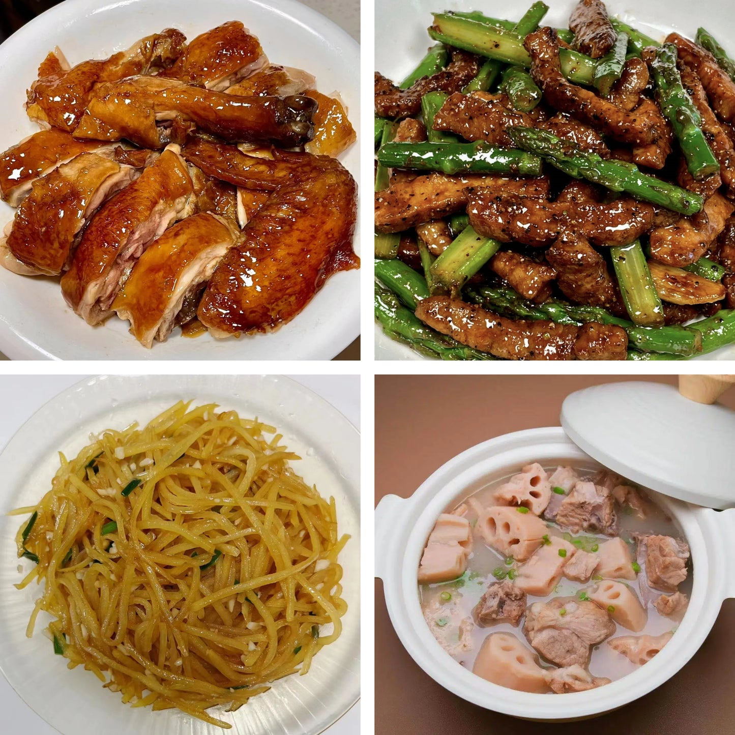 3月11日周三（A餐）无辣不欢：易佰招牌豉油鸡     芦笋炒牛肉     醋溜土豆丝    莲藕排骨汤