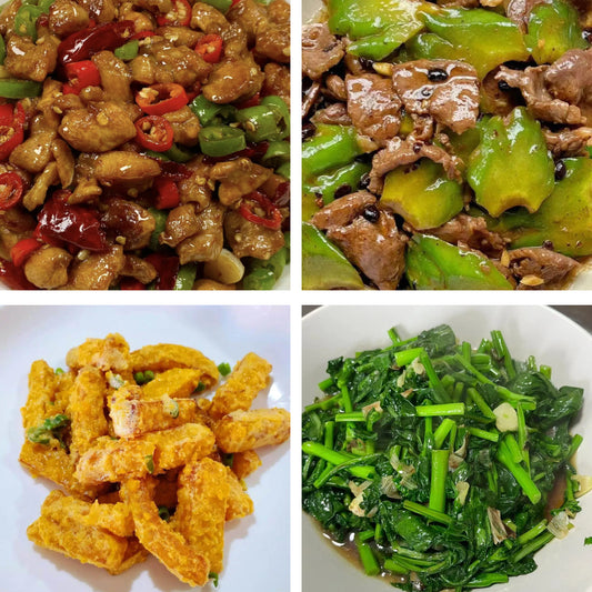 5月15日周五（A餐）无辣不欢：鲜椒辣子鸡🌶️     凉瓜牛肉     金沙南瓜    清炒油菜