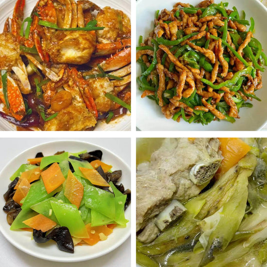 5月4日周一（A餐）无辣不欢：姜葱炒蓝蟹      尖椒肉丝🌶️     莴笋炒木耳     霸王花龙骨汤