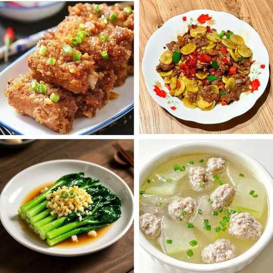 9月2日周二（A餐）无辣不欢：粉蒸排骨    酸黄瓜炒牛肉🌶️    蒜香广东菜心    冬瓜丸子汤