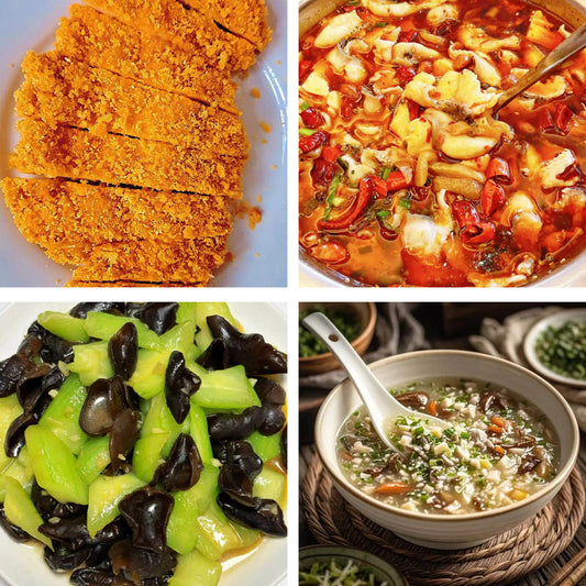 5月20日周三（A餐）无辣不欢：日式鸡扒      豆花鱼🌶️     丝瓜炒云耳     西湖牛肉羹