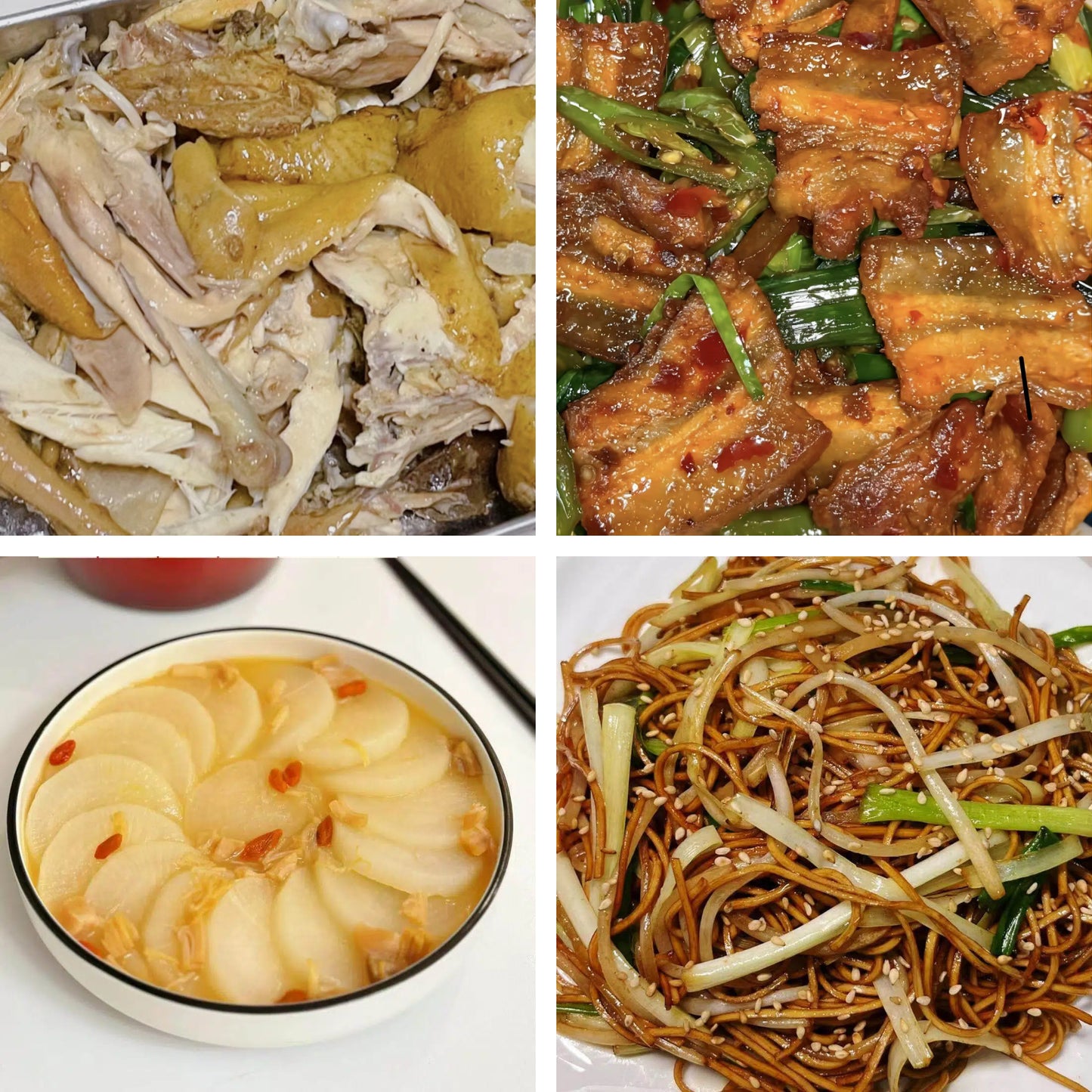 9月6日周日（A餐）无辣不欢：手撕鸡    川式回锅肉🌶️   鸡汤萝卜    豉油皇炒面