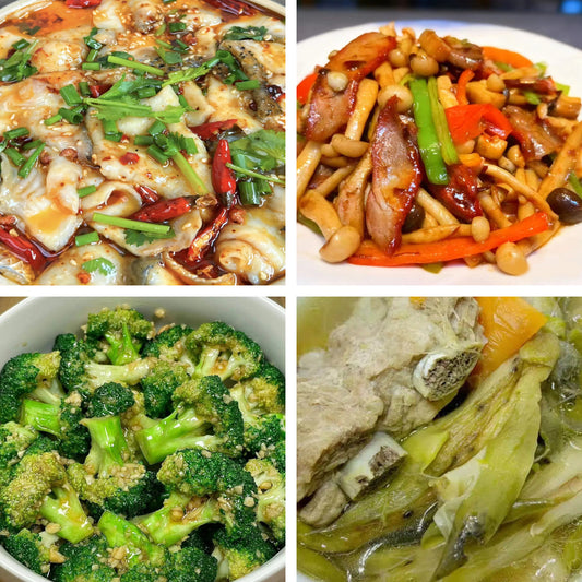 9月1日周二（A餐）无辣不欢：沸腾鱼🌶️    XO酱叉烧炒杂菌    蒜香西蓝花     原盅龙骨霸王花汤