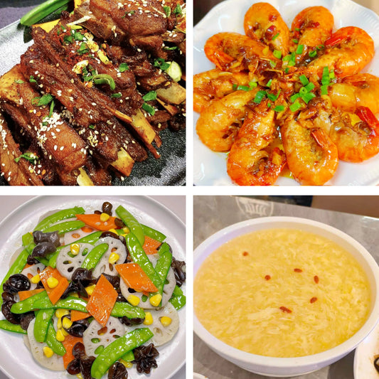 5月17日周日（A餐）无辣不欢：香辣羊排🌶️    美极大虾    荷塘小炒    鸡茸玉米羹