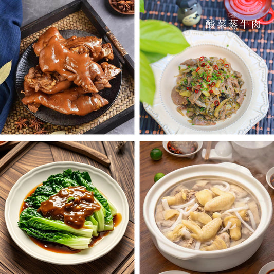 5月14日周四（B餐）家乡菜：香卤猪手    酸菜蒸牛肉    蚝油西生菜    海南椰子鸡汤