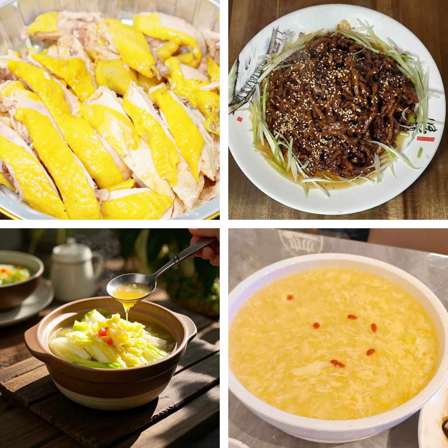 8月3日周一（B餐）家乡菜：广东白切鸡      京酱肉丝     上汤娃娃菜     鸡蓉玉米羹