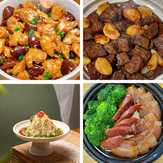 4月8日周三（B餐）家乡菜：野山菌蒸走地鸡      黑椒牛仔粒      大煮干丝     腊味钵仔饭（2钵）