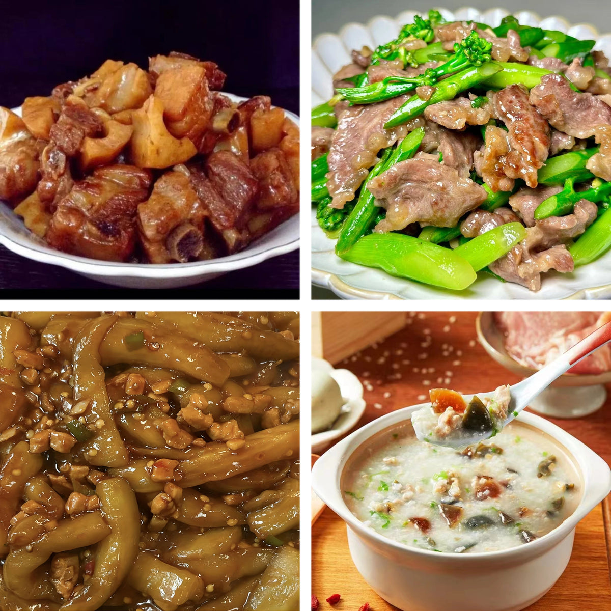 9月25日周五（B餐）家乡菜：莲藕焖排骨     牛肉炒芥兰    肉沫茄子   皮蛋瘦肉粥