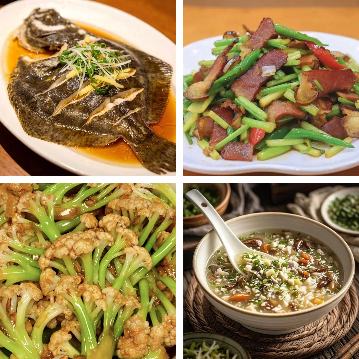 9月13日周日（B餐）家乡菜：清蒸多宝鱼    时蔬炒腊味    蒜香散花菜    西湖牛肉羹