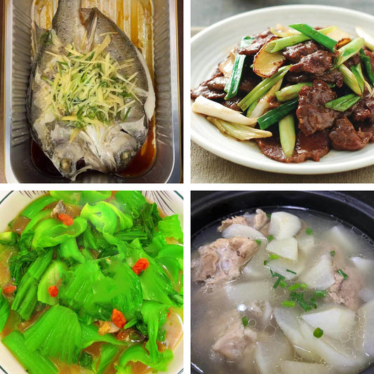 2月12日周四（B餐）家乡菜：清蒸鲈鱼    葱爆牛肉    上汤煲淋芥菜    桶骨胡椒萝卜汤