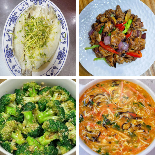 2月13日周五（B餐）家乡菜：湛江特色“一夜埕”     豉椒炒鸡球     蒜香西兰花     酸辣汤