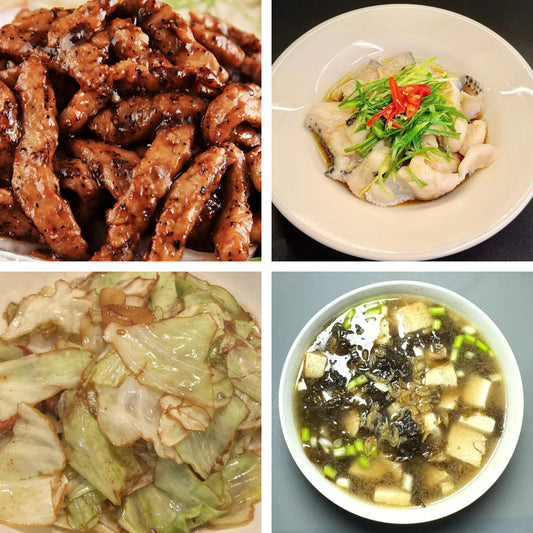 9月24日周四（B餐）家乡菜：蜜椒牛柳     姜葱鱼片    手撕包菜    虾皮豆腐紫菜汤