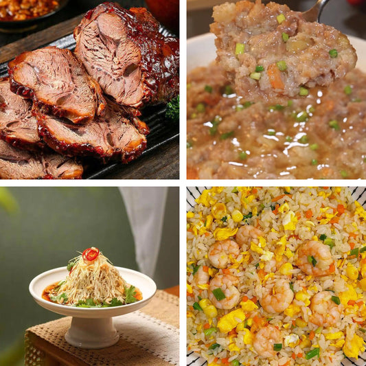 8月28日周五（B餐）家乡菜：香卤牛腱     瑶柱蒸肉饼    火腿大煮干丝    虾仁炒饭
