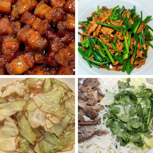 6月23日周二（B餐）家乡菜：台式卤肉     韭菜花炒肉丝   干锅包菜    清汤牛腱粉（2盒）