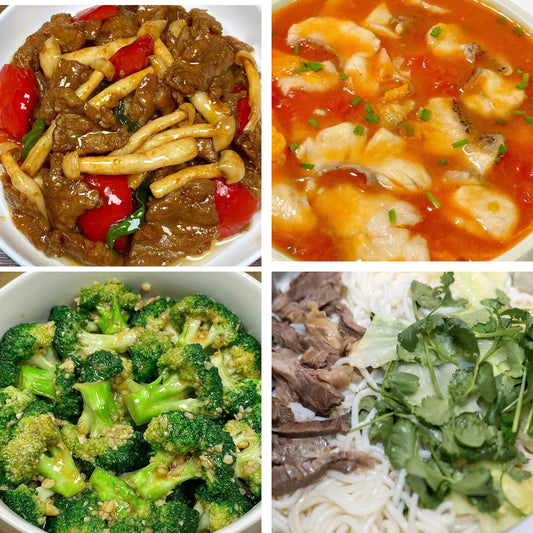 10月30日周五（B餐）家乡菜：鲜蘑菇炒牛肉     番茄黑鱼片     蒜香西蓝花     清汤牛腱粉（2盒）