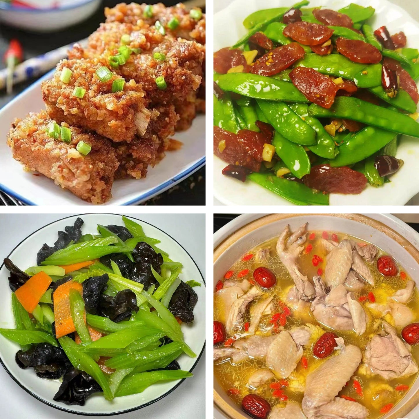 7月20日周一（B餐）家乡菜：粉蒸排骨     甜豆炒腊味    芹菜炒木耳    养颜滋补鸡汤