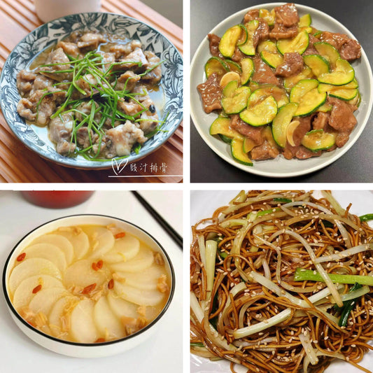 8月9日周日（B餐）家乡菜：豉汁蒸排骨     西葫芦炒牛肉     鸡汤萝卜     豉油皇炒面