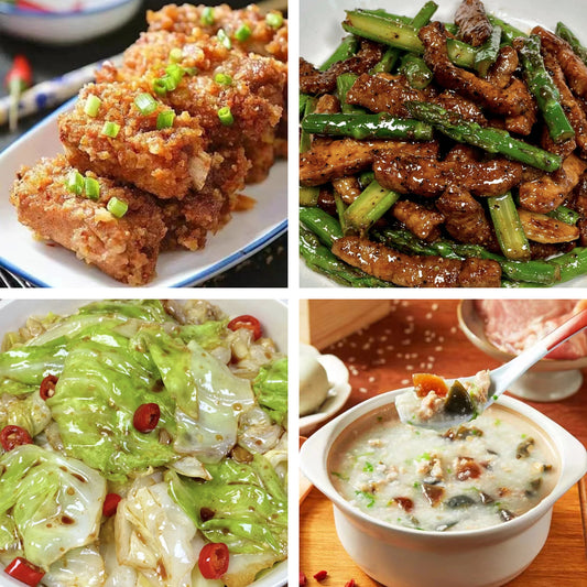 2月4日周三（B餐）家乡菜：粉蒸排骨      芦笋炒牛肉      干锅包菜     皮蛋瘦肉粥