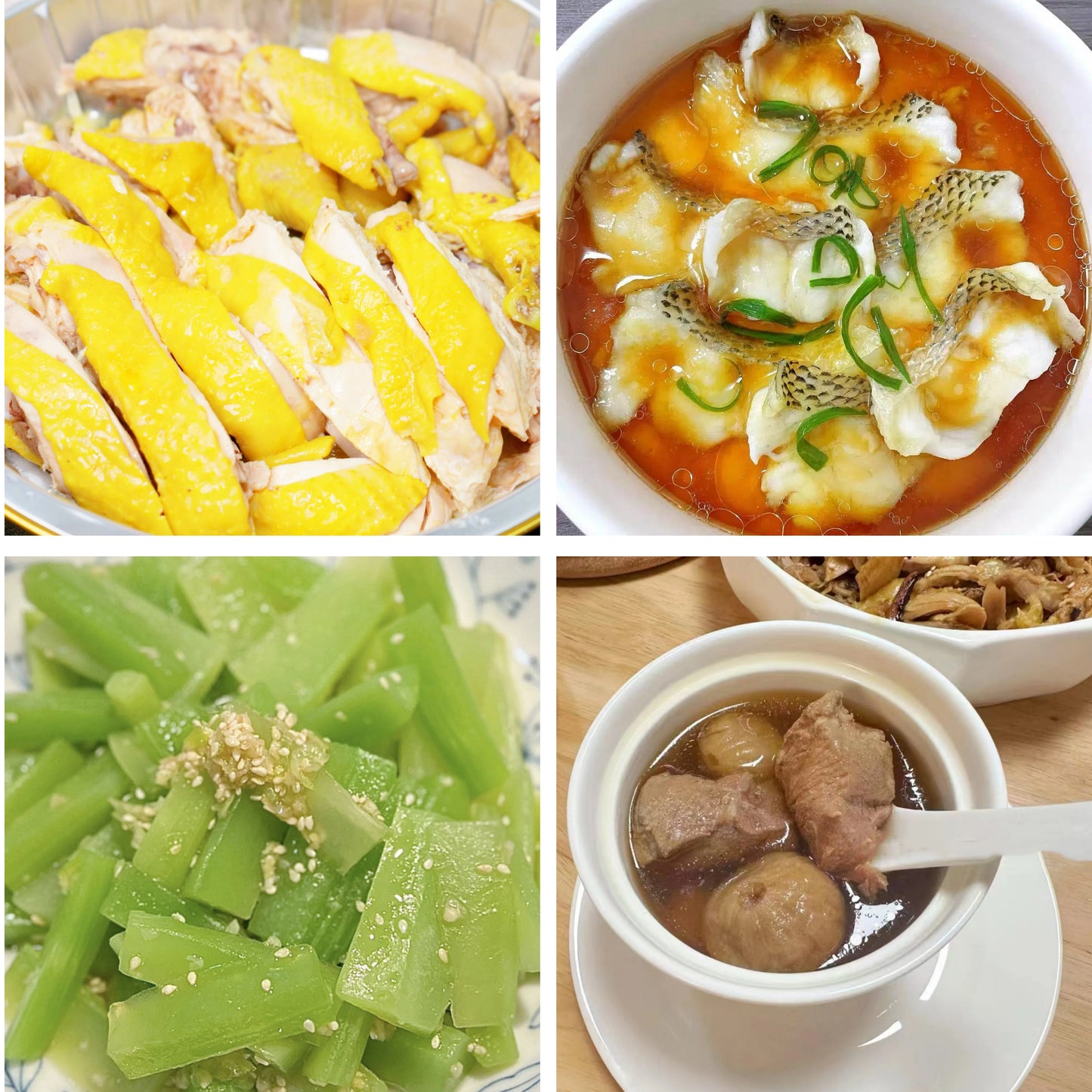 6月11日周四（B餐）家乡菜：广东白切鸡    鱼片蒸蛋羹     爽口莴笋    南北杏菜干龙骨汤