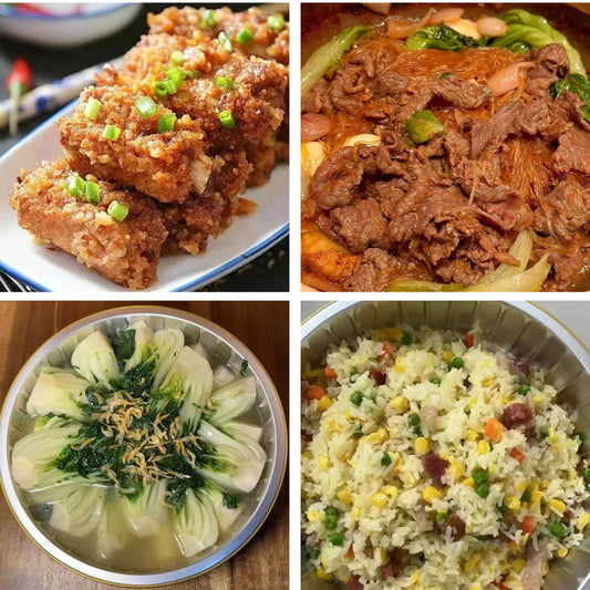 2月23日周一（B餐）家乡菜：粉蒸排骨     沙爹粉丝节瓜肥牛煲     上汤奶白菜    顺德炒饭