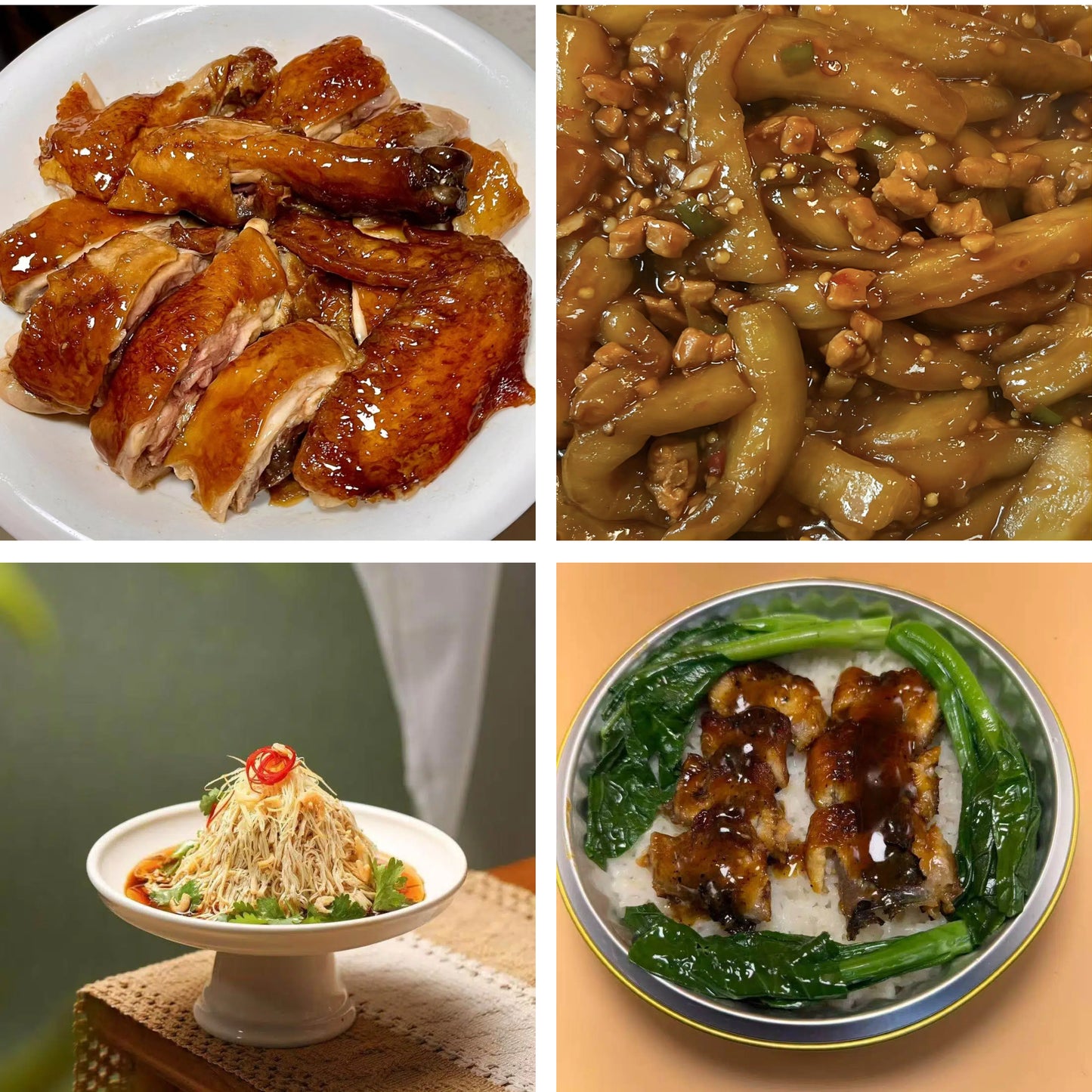 6月3日周三（B餐）家乡菜：易佰招牌豉油鸡    肉沫茄子   大煮干丝    鳗鱼钵仔饭（2钵）