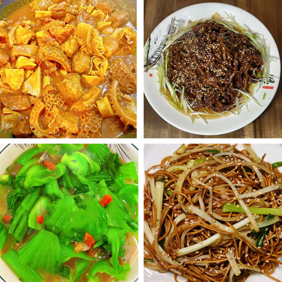 10月4日周日（B餐）家乡菜：港式牛杂    京酱肉丝    上汤煲淋大芥菜    豉油皇炒面