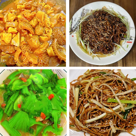 10月4日周日（B餐）家乡菜：港式牛杂    京酱肉丝    上汤煲淋大芥菜    豉油皇炒面