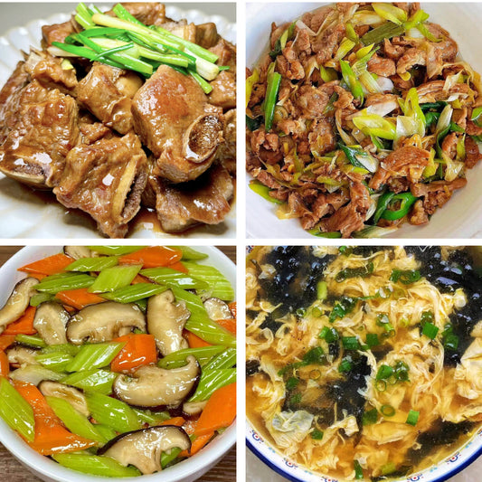 2月25日周三（B餐）家乡菜：煎焗排骨    葱爆羊肉     芹菜炒香菇    紫菜蛋花汤