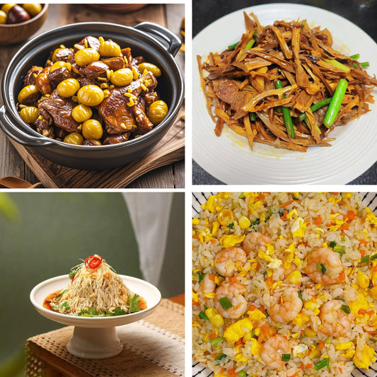 11月1日周日（B餐）家乡菜：板栗焖鸭    五花肉炒笋干     扬州大煮干丝     虾仁炒饭