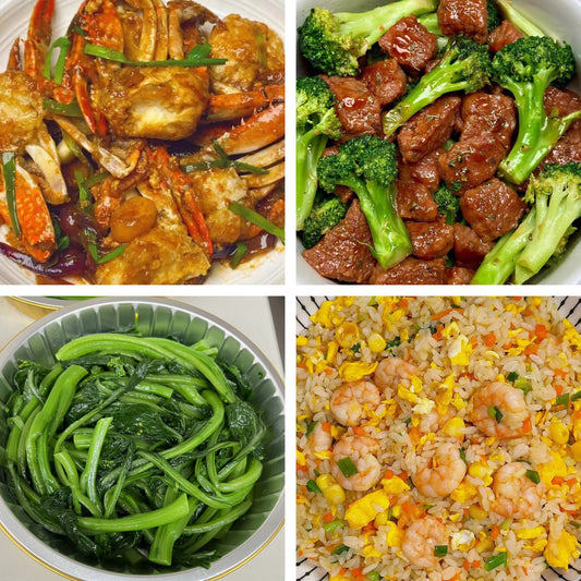 3月15日周日（B餐）家乡菜：姜葱炒蓝蟹    西蓝花炒牛肉    上汤菠菜    虾仁炒饭