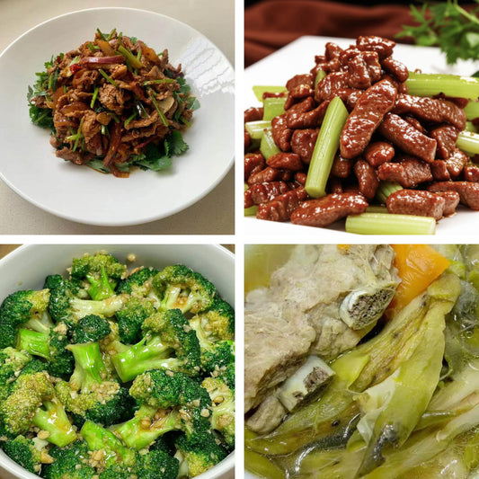 9月1日周二（B餐）家乡菜：孜然羊肉     西芹炒牛肉     蒜香西蓝花     原盅龙骨霸王花汤