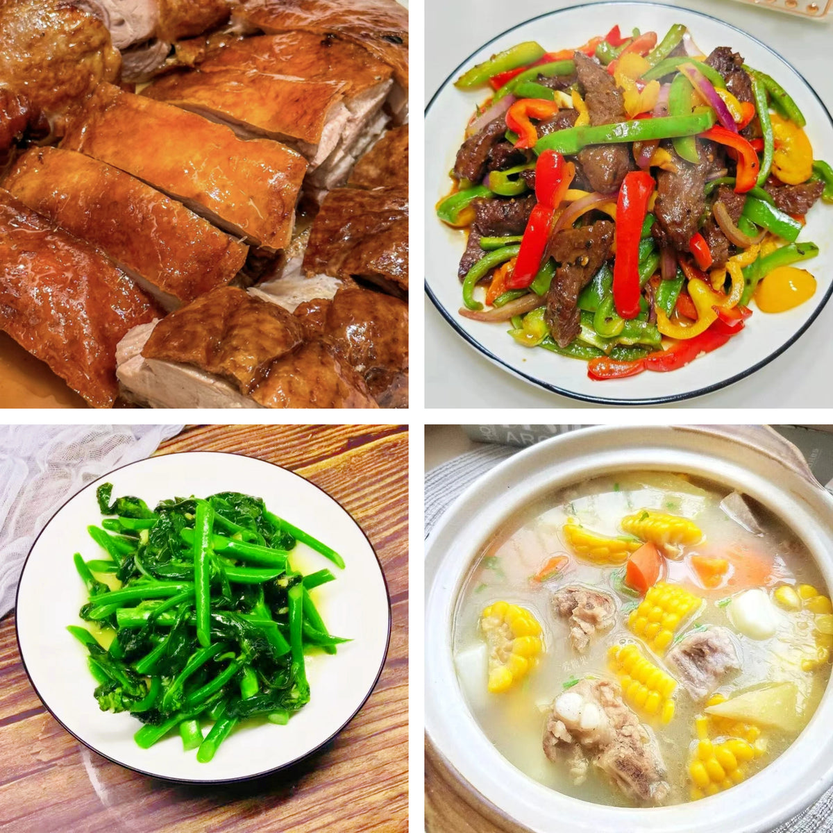 10月16日周五（B餐）家乡菜：广东烧鸭     豉椒炒牛肉      清炒广东菜心    玉米萝卜排骨汤