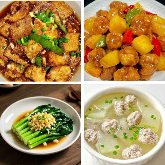9月2日周二（B餐）家乡菜：红烧豆腐焖鱼块     菠萝咕咾肉    蒜香广东菜心    冬瓜丸子汤