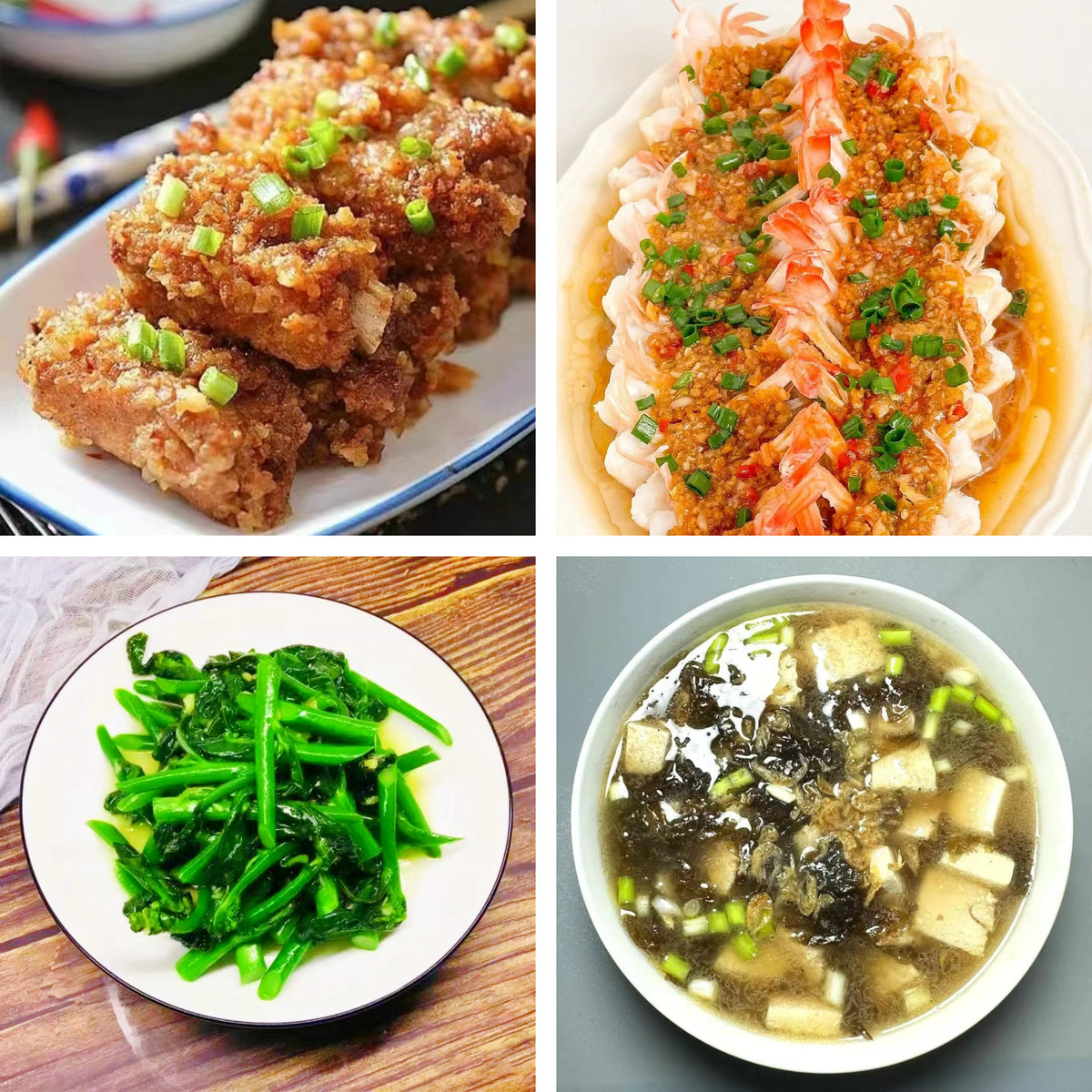 10月21日周三（B餐）家乡菜：粉蒸排骨     蒜蓉粉丝蒸虾    姜蓉炒芥兰     豆腐紫菜蛋花汤