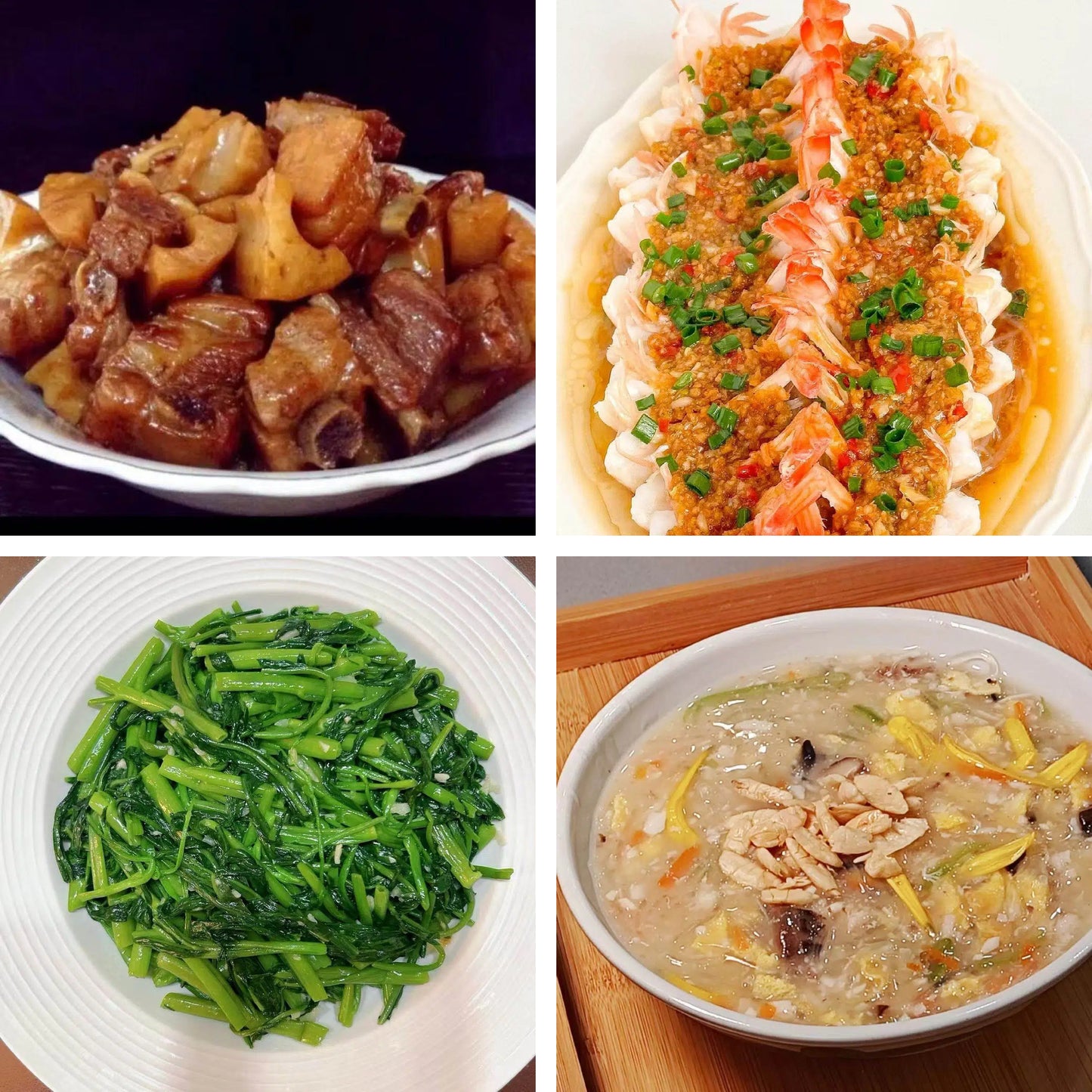 8月17日周一（B餐）家乡菜：莲藕炖排骨     蒜蓉粉丝蒸虾    蒜蓉空心菜     鱼蓉仿肚羹