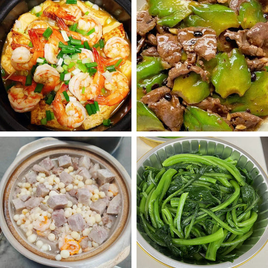 2月5日周四（B餐）家乡菜：海鲜豆腐煲     凉瓜牛肉    芡实芋头煲    上汤油菜