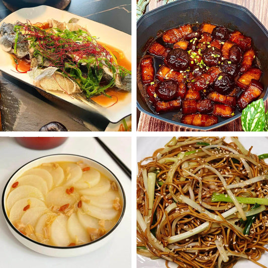 9月6日周日（B餐）家乡菜：清蒸笋壳鱼（2磅）    香菇焖五花肉    鸡汤萝卜   豉油皇炒面