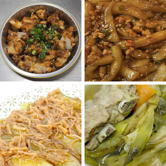 10月17日周五（B餐）家乡菜：豉汁蒸银鳕鱼    肉沫茄子煲    瑶柱瓜脯    霸王花龙骨汤