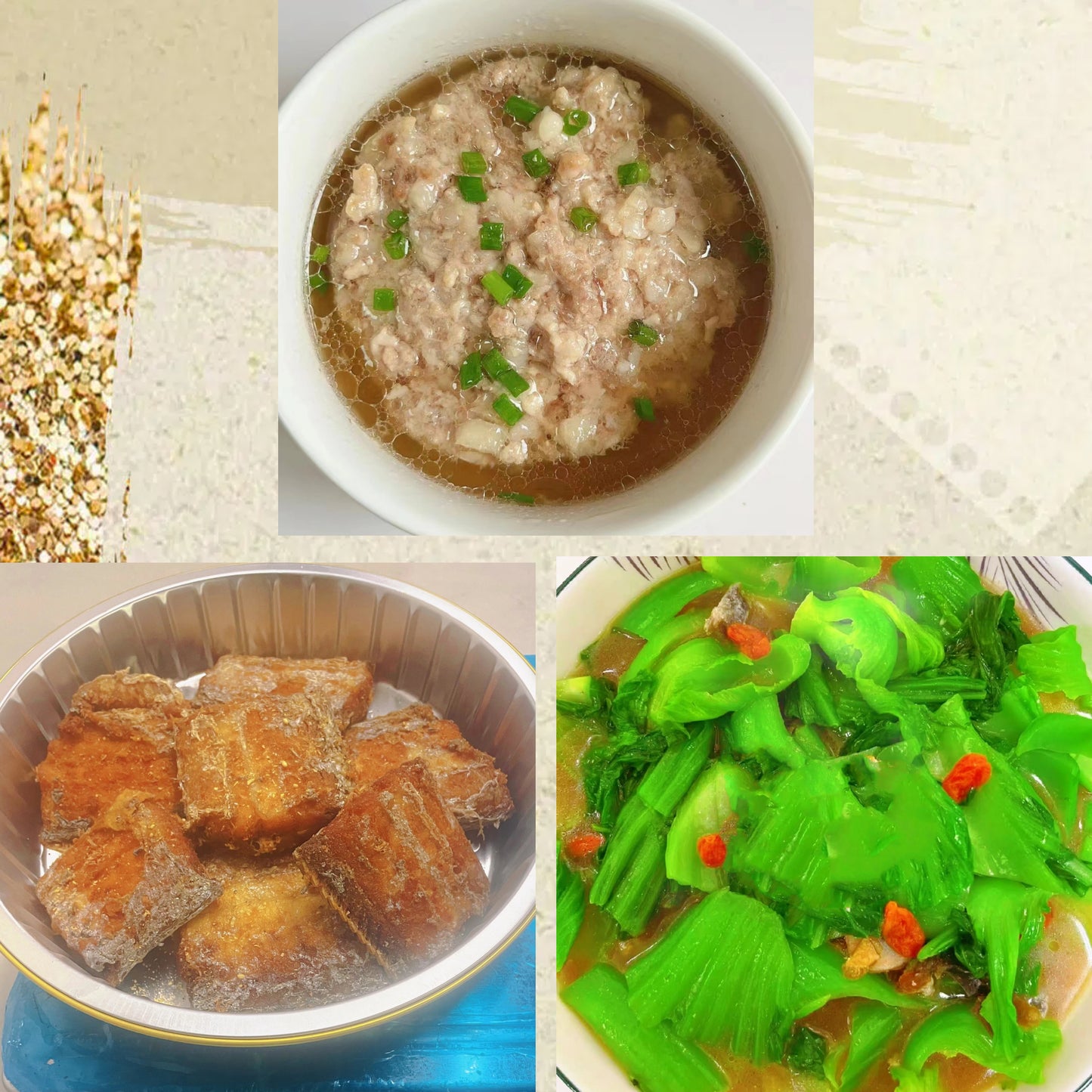 3月16日周一（C餐）精致小餐：香菇蒸肉饼     椒盐带鱼    上汤芥菜