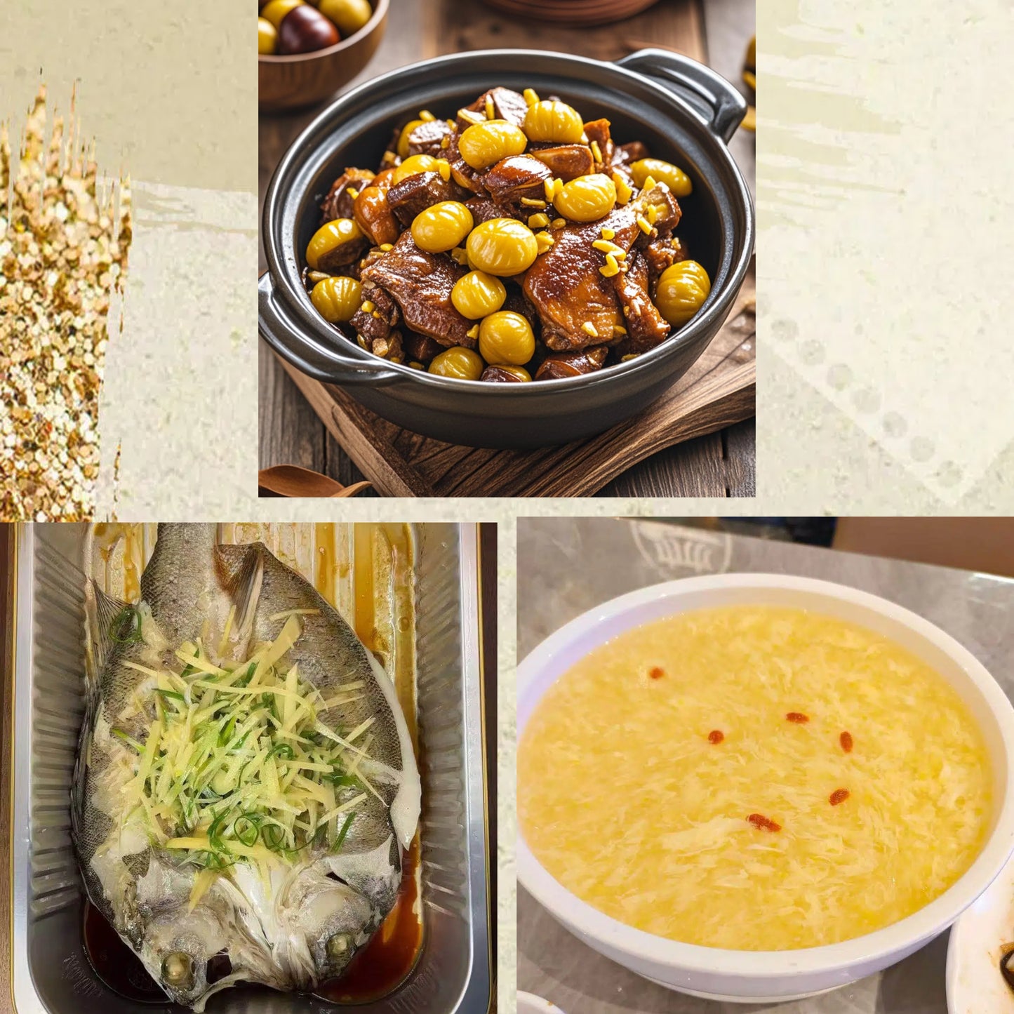 3月9日周一（C餐）精致小餐：栗子焖鸭    清蒸海鲈鱼    鸡茸玉米羹