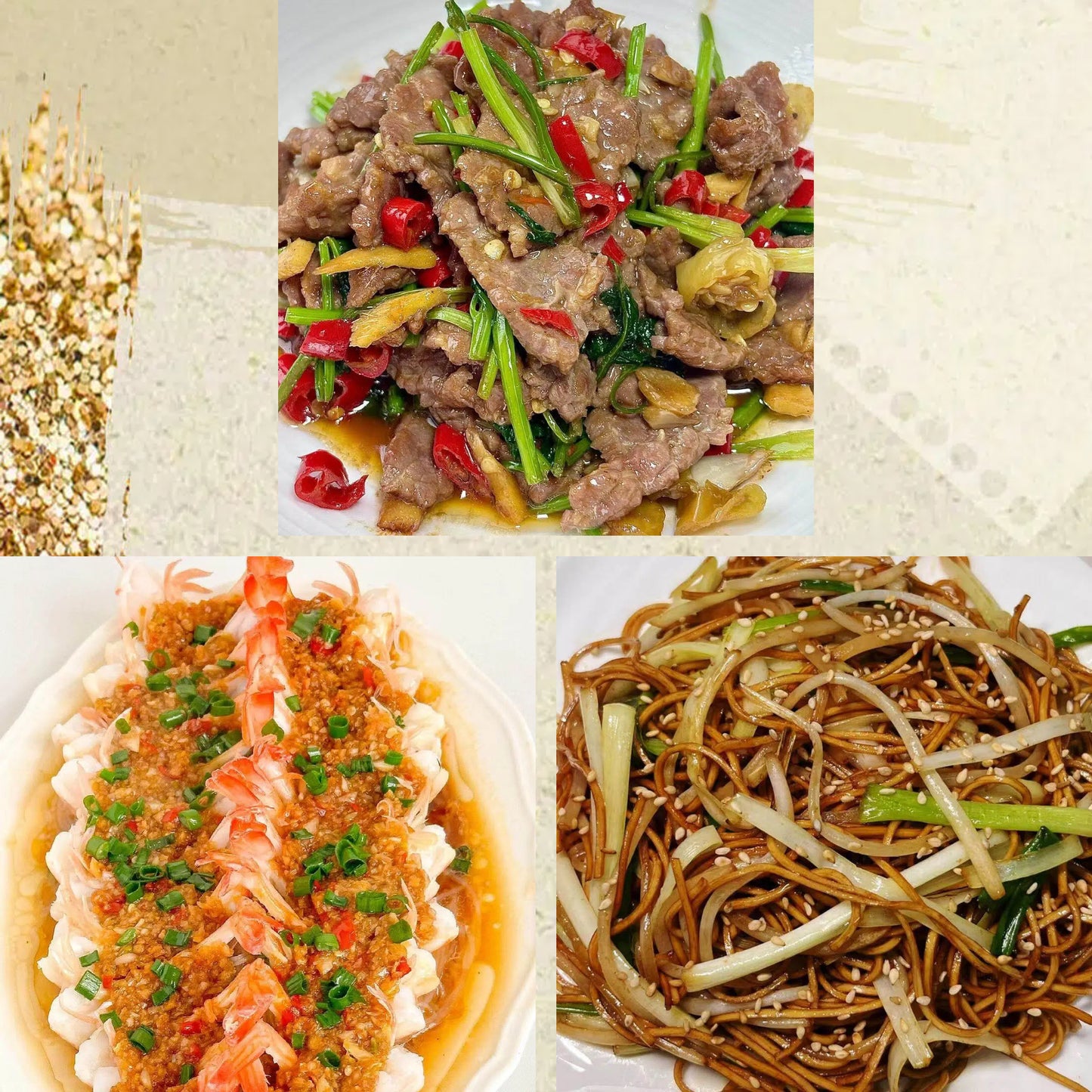 7月15日周三（C餐）精致小餐：泡椒牛肉🌶️    蒜蓉粉丝蒸虾    豉油皇炒面
