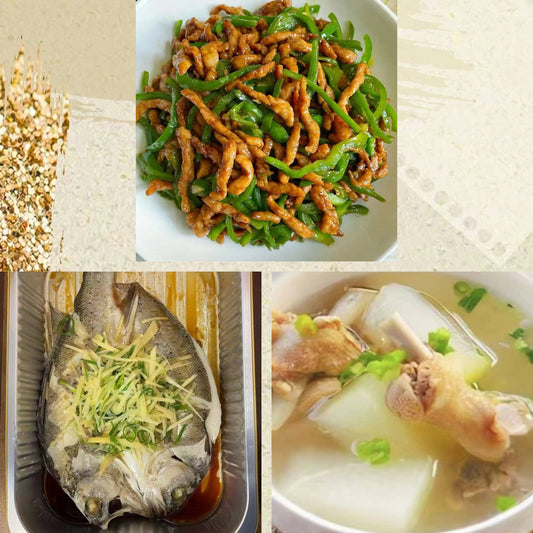 10月22日周四（C餐）精致小餐：尖椒肉丝🌶️    清蒸鲈鱼     老鸭冬瓜汤