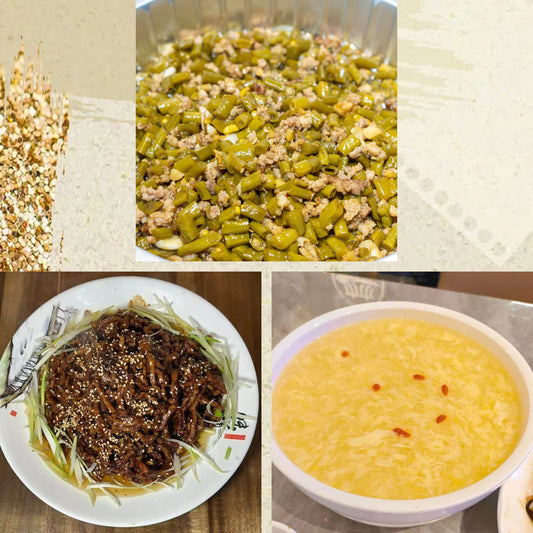 8月3日周一（C餐）精致小餐：肉沫酸豆角🌶️     京酱肉丝     鸡蓉玉米羹