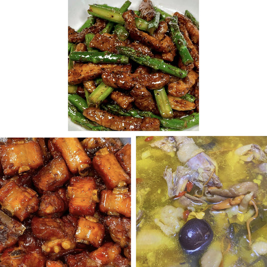 4月10日周五（C餐）精致小餐：芦笋炒牛肉     糖醋小排    原盅野生菌炖土鸡汤