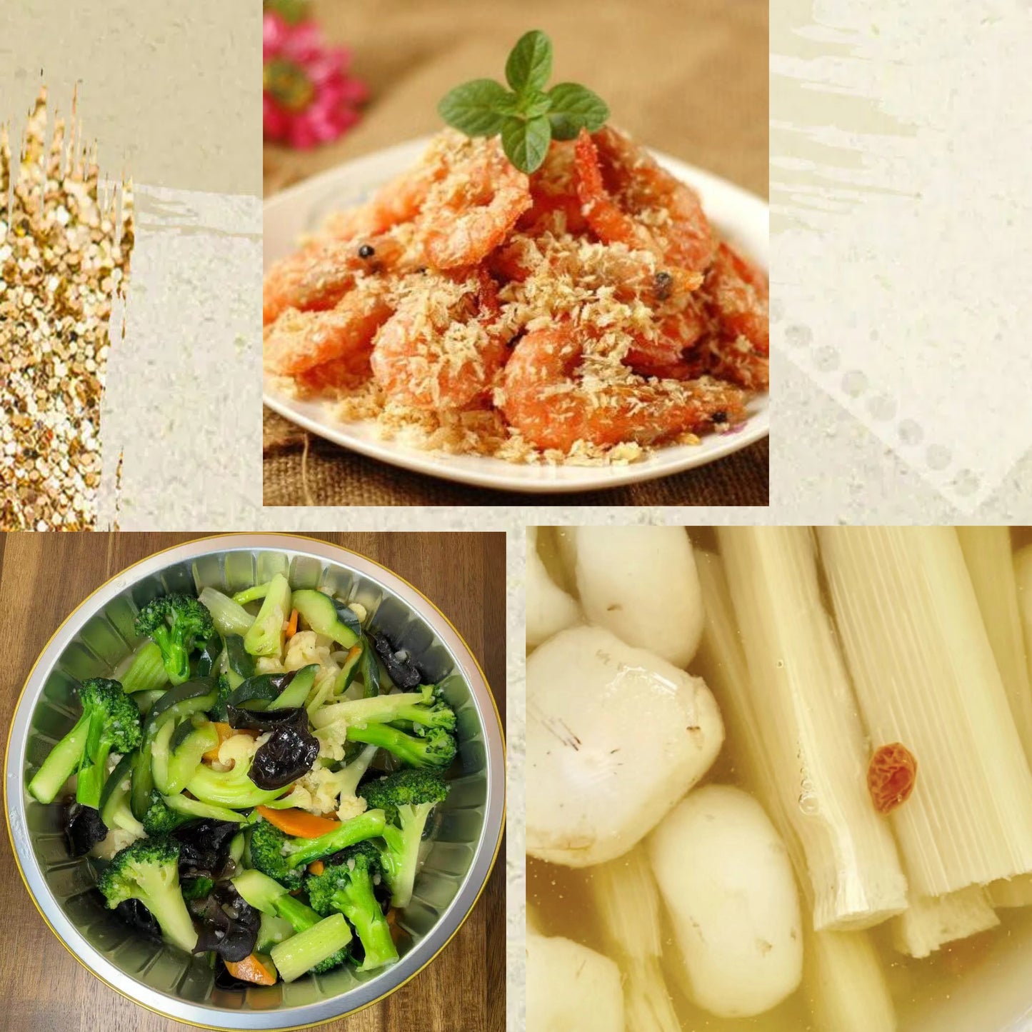 3月29日周日（C餐）精致小餐：避风塘大虾    杂菜煲    茅根竹蔗马蹄水