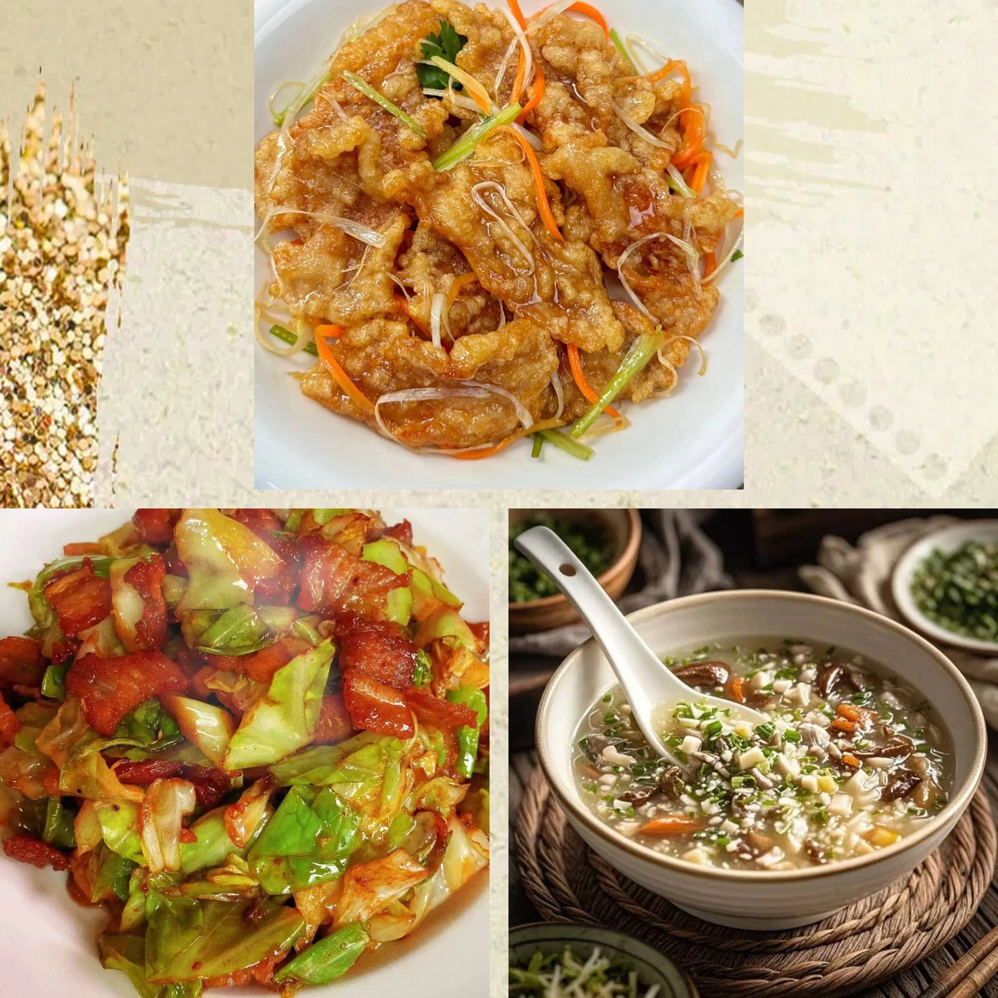 2月21日周六（C餐）无辣不欢：糖醋锅包肉     包菜炒五花肉    西湖牛肉羹